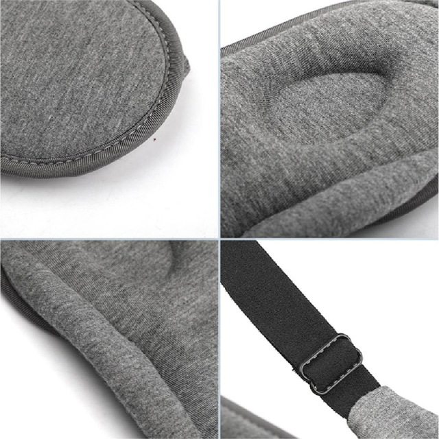 3D Contoured Cup Eye Mask With Storage Bag and Earplugs
