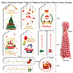 50 Pack Kraft Christmas Tag With Strings