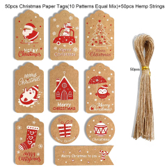 50 Pack Kraft Christmas Tag With Strings
