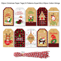 50 Pack Kraft Christmas Tag With Strings