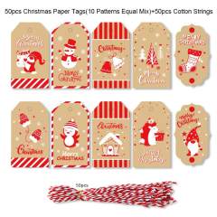 50 Pack Kraft Christmas Tag With Strings