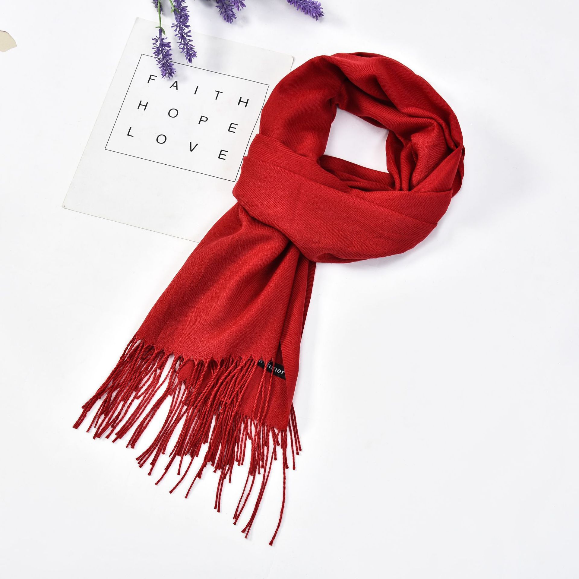 Acrylic Yarns Soft Scarves With Fringe