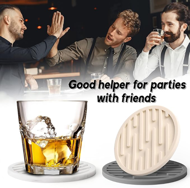 Anti-Slip Silicone Round Coasters