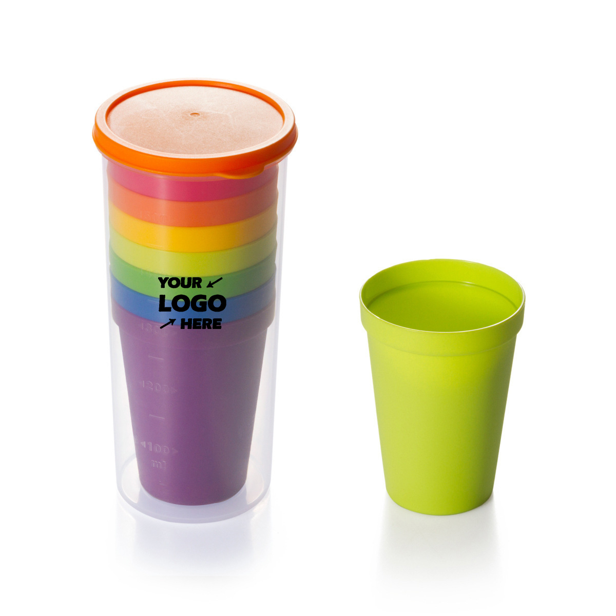Break-Resistant Reusable Plastic Rainbow Cups