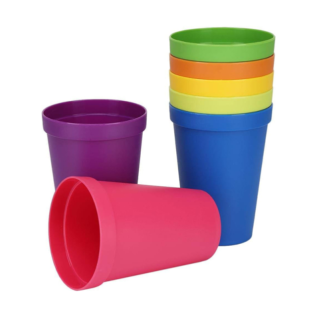 Break-Resistant Reusable Plastic Rainbow Cups