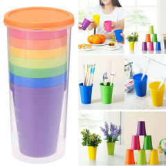 Break-Resistant Reusable Plastic Rainbow Cups