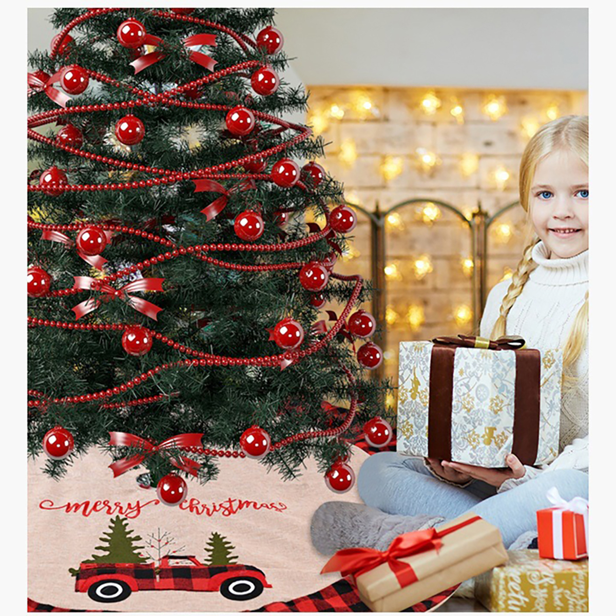 Burlap Christmas Tree Skirt