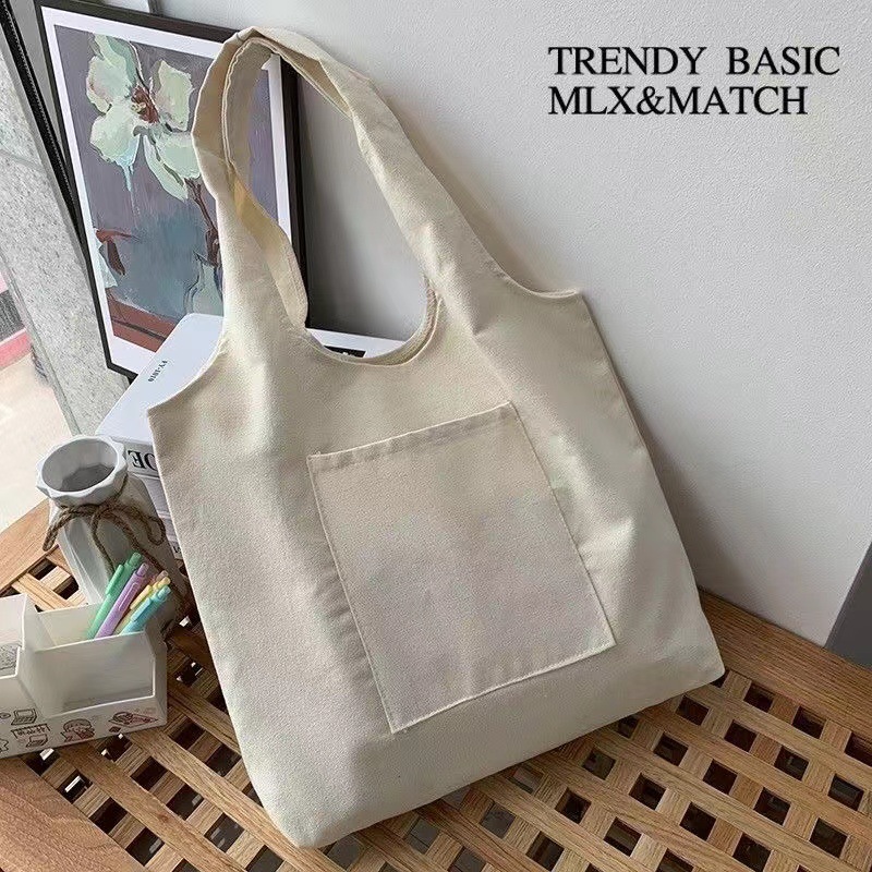 Canvas Tote Bag With Pockets