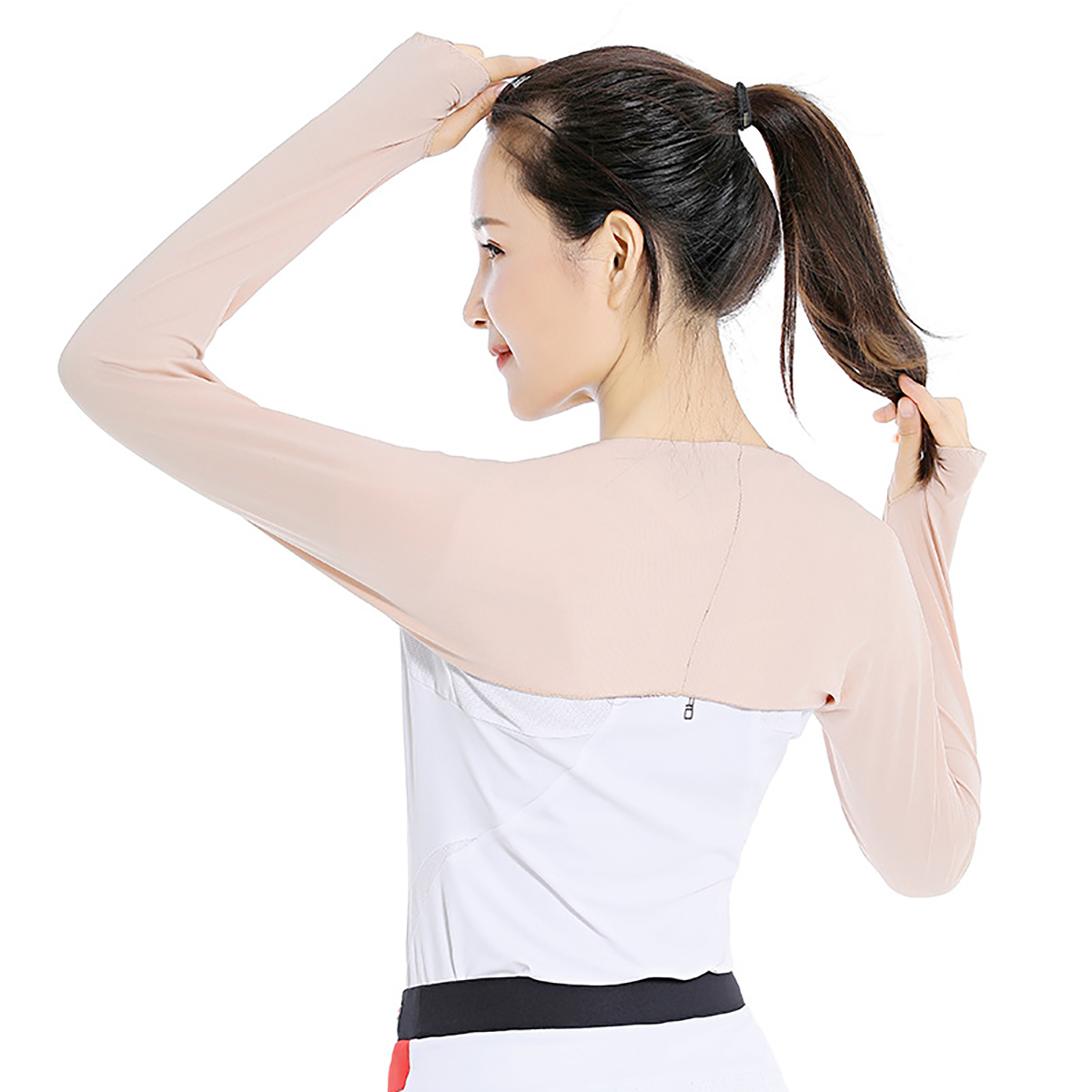 Cooling Shawl Arm Sleeves With Finger Hole