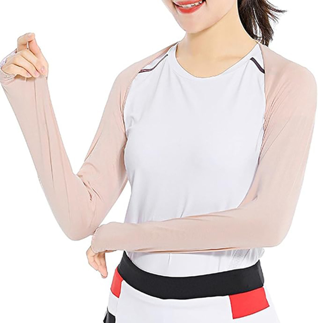 Cooling Shawl Arm Sleeves With Finger Hole