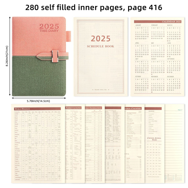 English Calendar Notebook