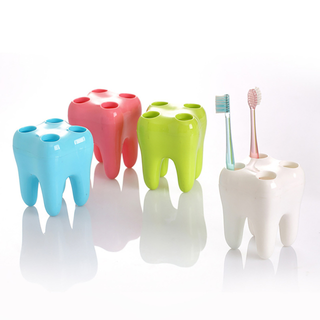 Multifunction Tooth Shaped Toothbrush Holder Container