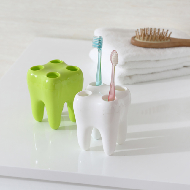 Multifunction Tooth Shaped Toothbrush Holder Container