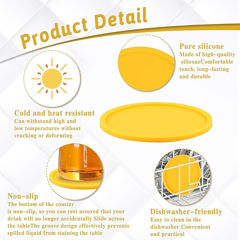 Round Silicone Coasters For Tabletop Protection