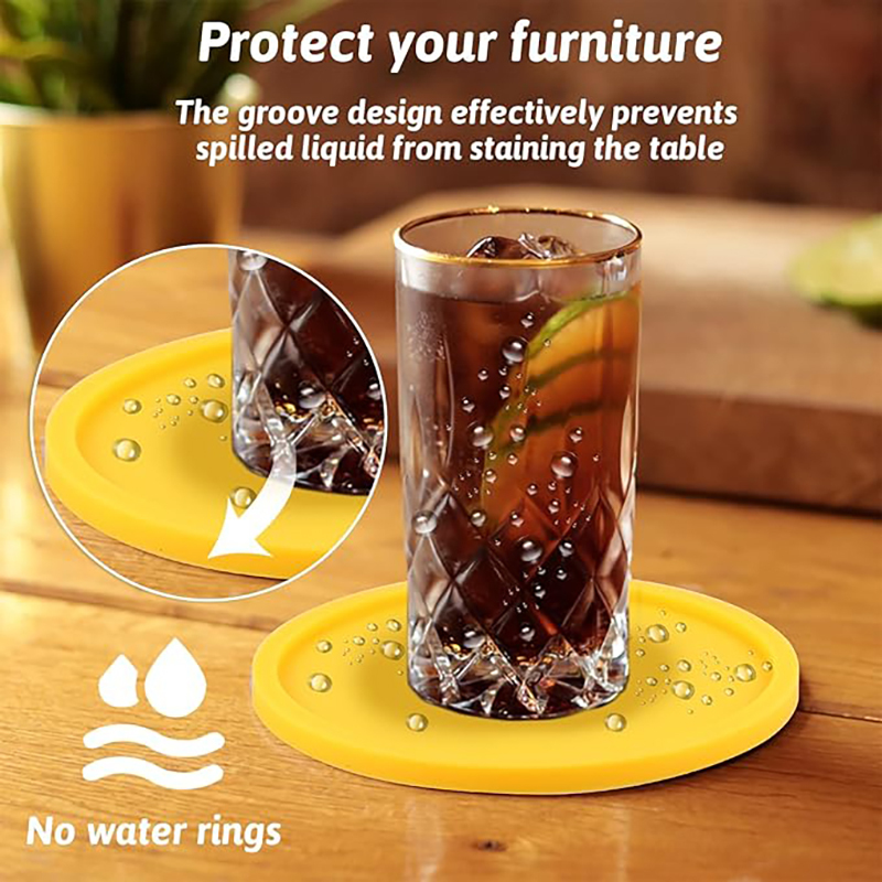 Round Silicone Coasters For Tabletop Protection
