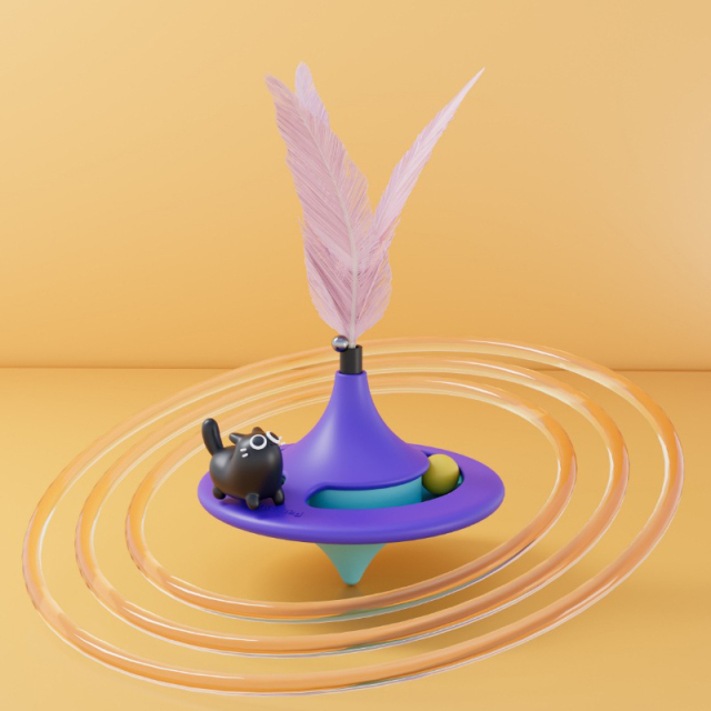 Shaped Spinning Top Cat Teaser
