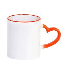11oz Colored Mugs With Heart Handle
