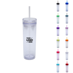 16Oz Double Wall Clear Plastic Tumblers
