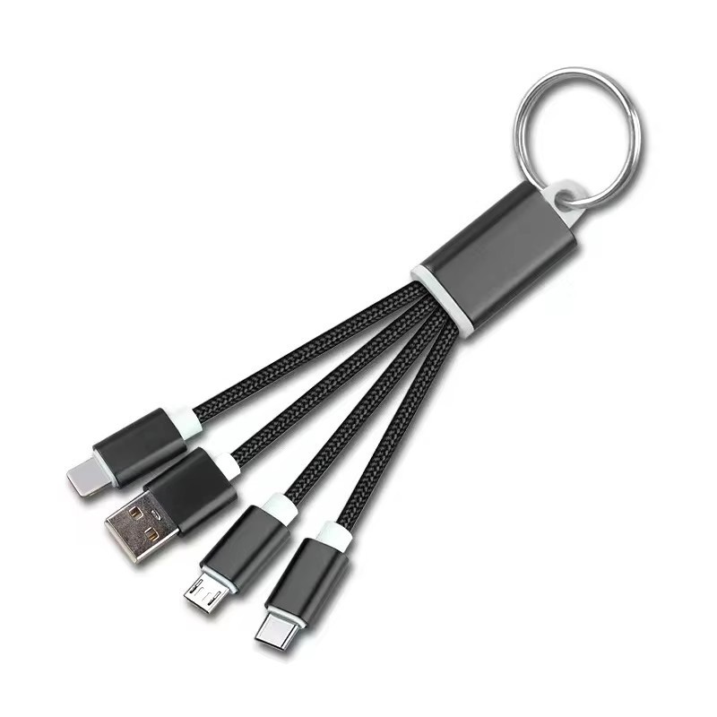 3 In 1 Charging Cable With Key Ring