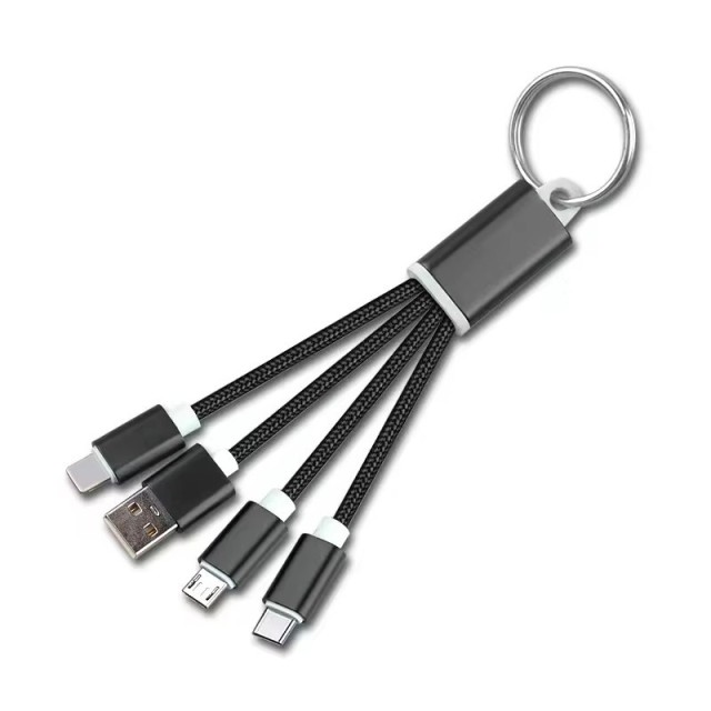 3 In 1 Charging Cable With Key Ring