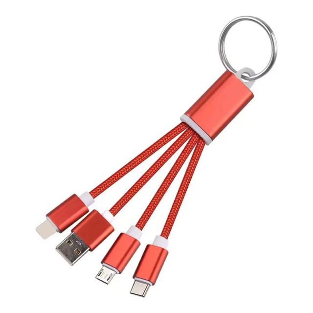 3 In 1 Charging Cable With Key Ring