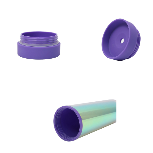 Iridescent Skinny Plastic Tumbler With Straw