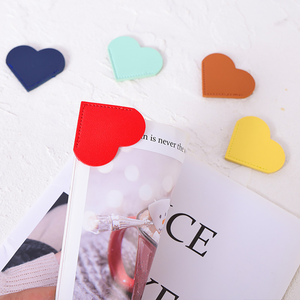 Leather Bookmarks With Heart Shape