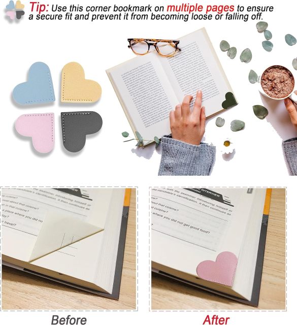 Leather Bookmarks With Heart Shape