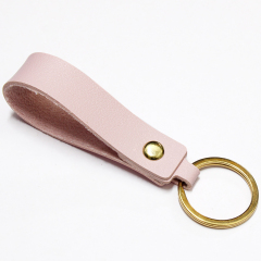 Leather Circle Keyring