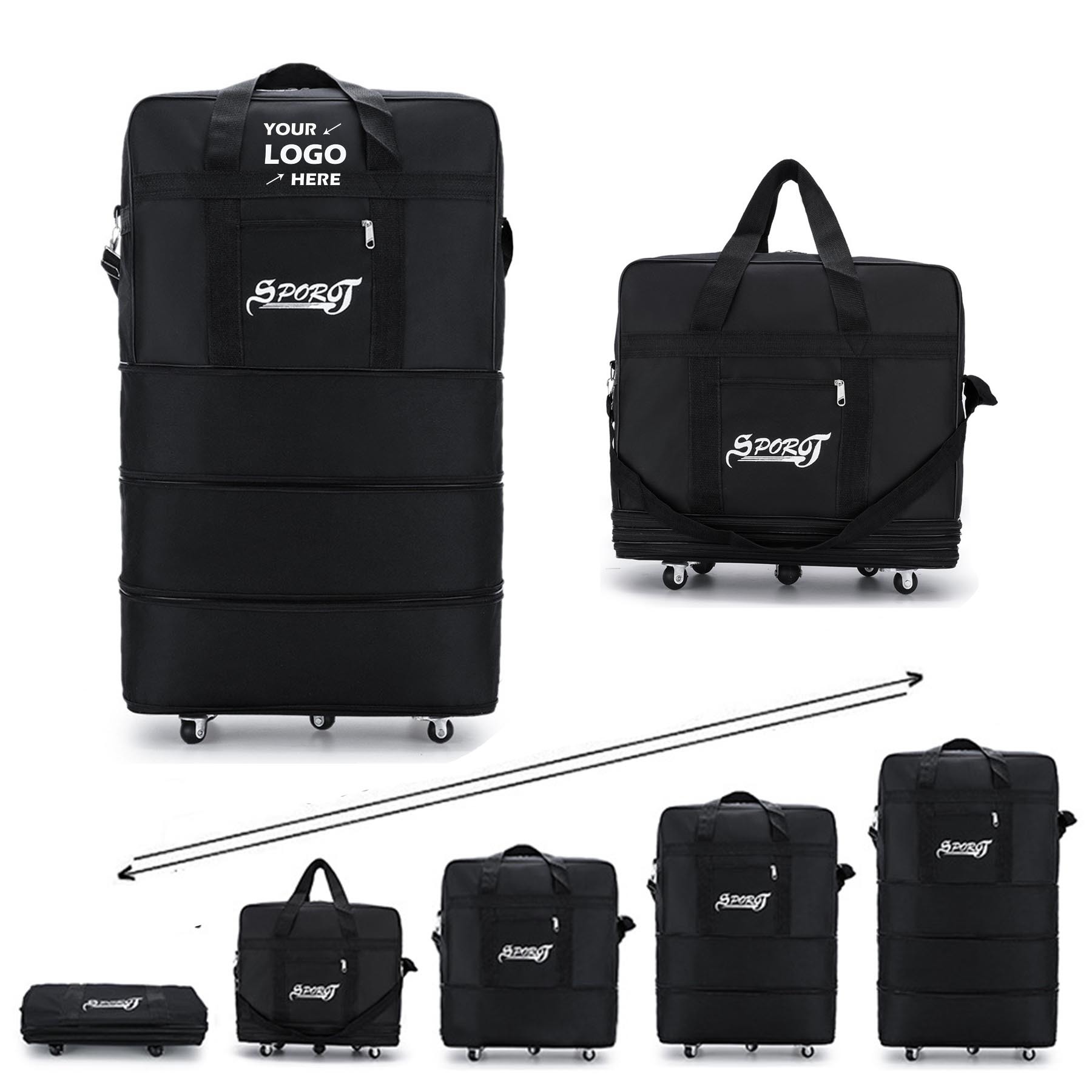 27“ Adjustable Capacity Rolling Duffel Bag