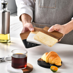 Marble-Wood Spliced Coaster for Tabletop Protection