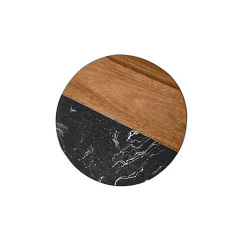 Marble-Wood Spliced Coaster for Tabletop Protection