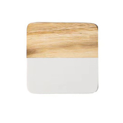 Marble-Wood Spliced Coaster for Tabletop Protection