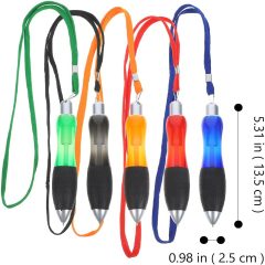 Retractable Fat Ballpoint Pens With Hanging Rope