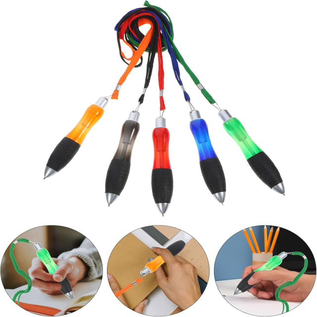 Retractable Fat Ballpoint Pens With Hanging Rope