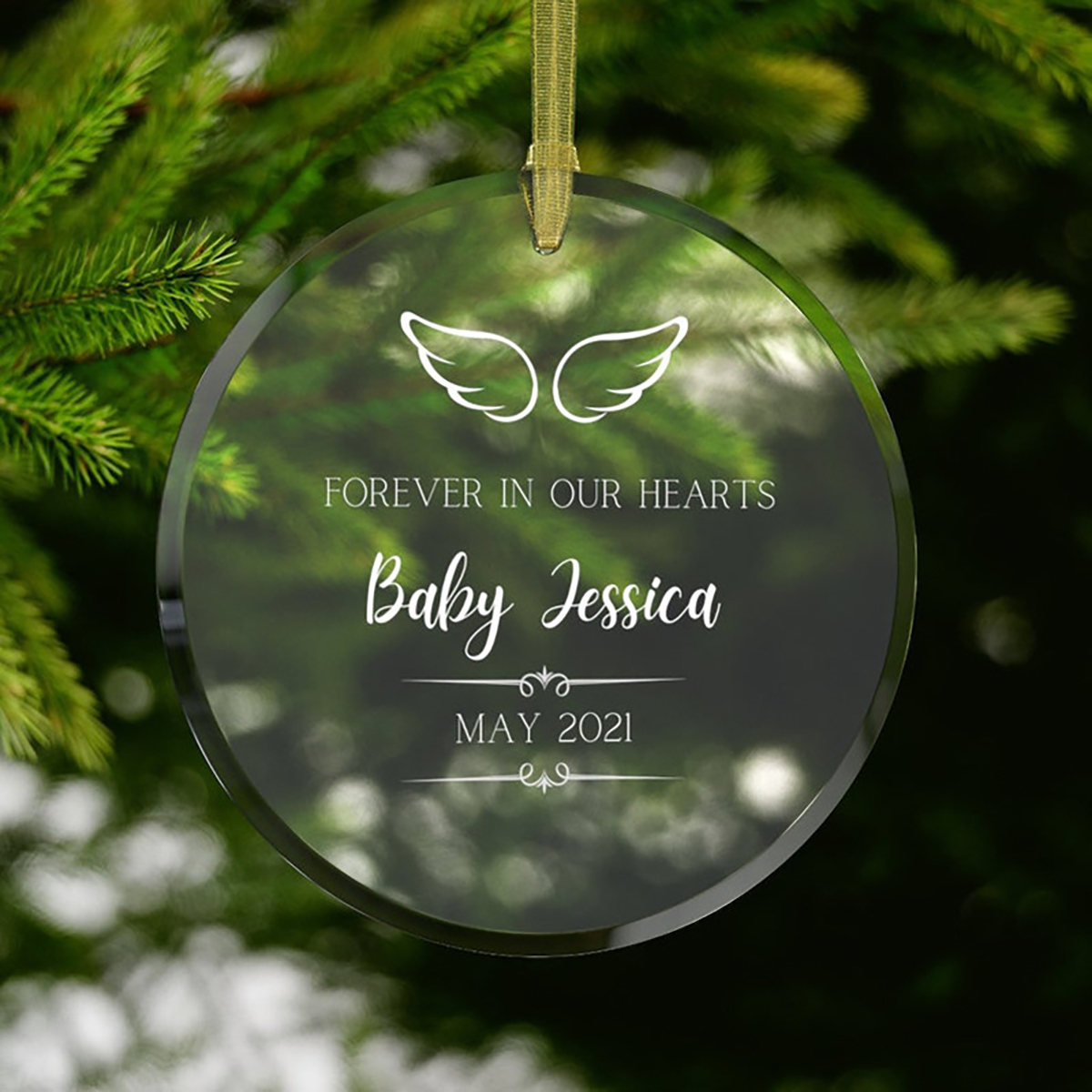 Round Crystal Glass Ornament