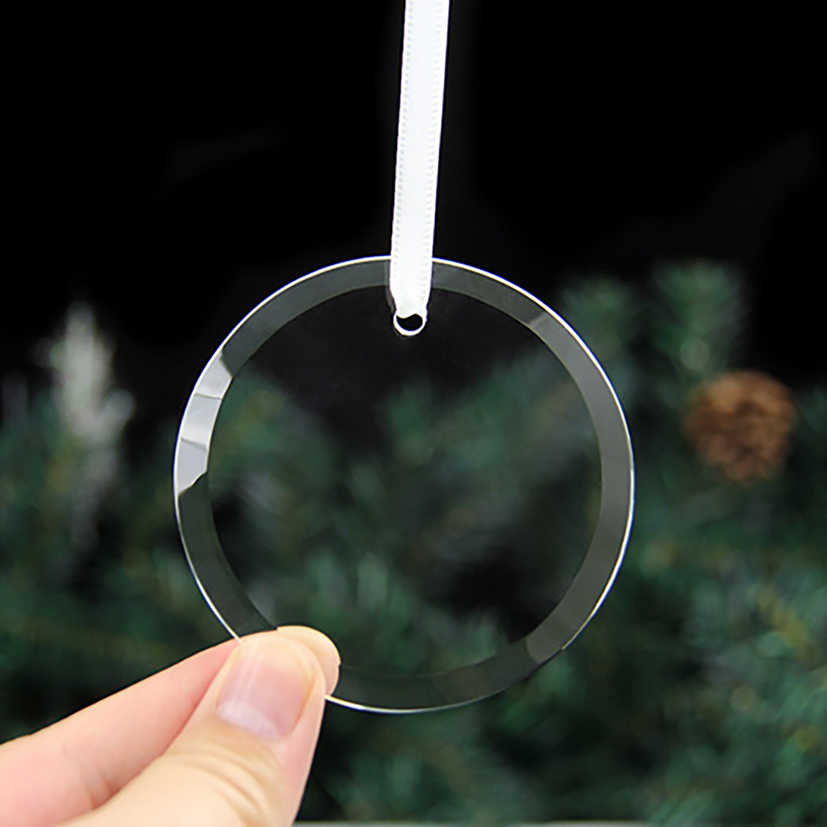Round Crystal Glass Ornament