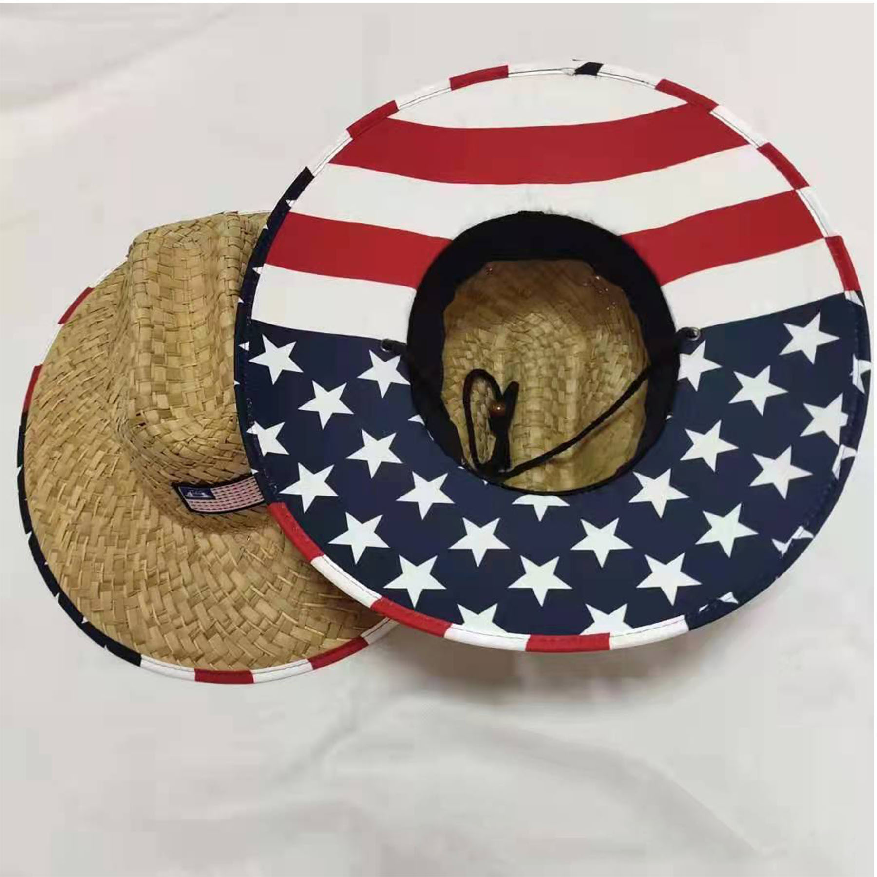 Straw Hat With Woven Patch