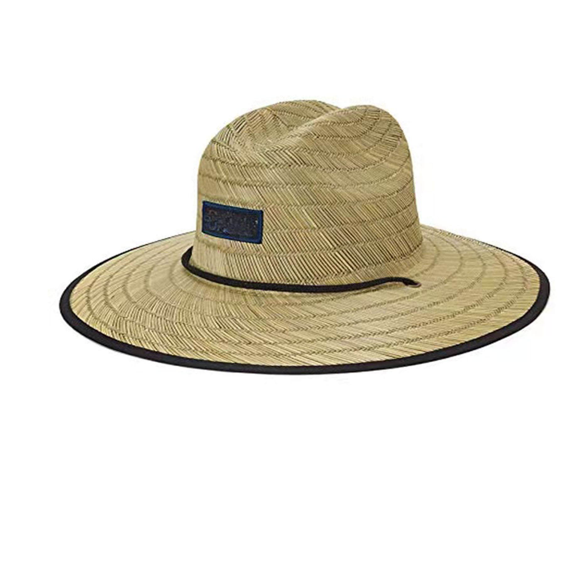 Straw Hat With Woven Patch