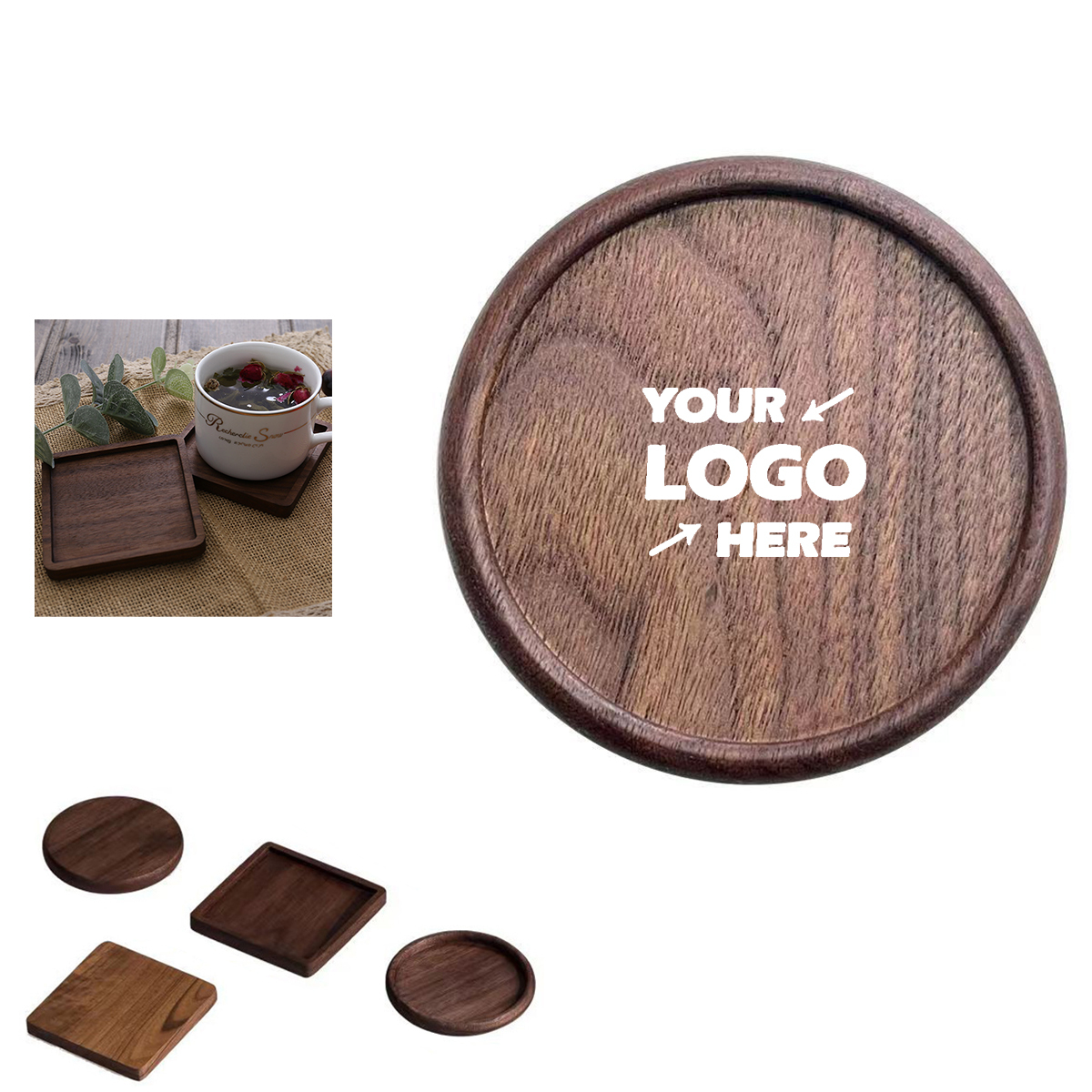 Walnut Wooden Cup Coaster