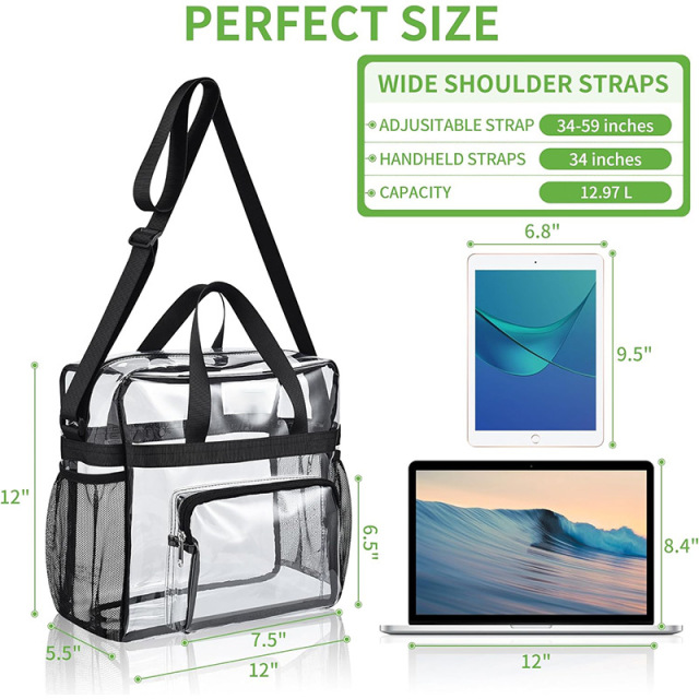 Clear Tote Lunch Bag with Reinforced Straps