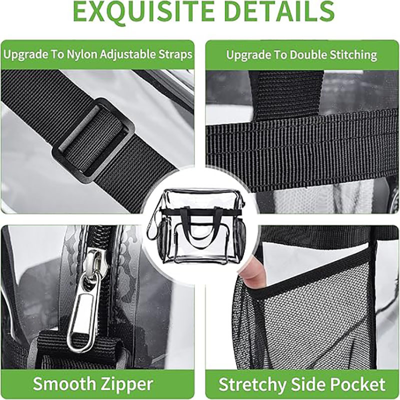 Clear Tote Lunch Bag with Reinforced Straps