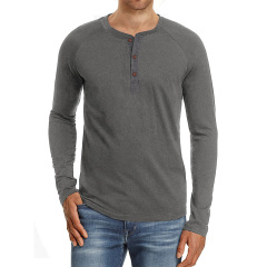 Front Placket Long Sleeve T-Shirts For Men