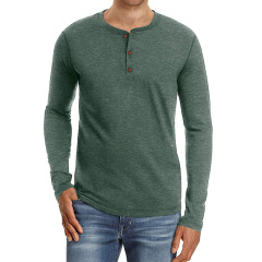 Front Placket Long Sleeve T-Shirts For Men