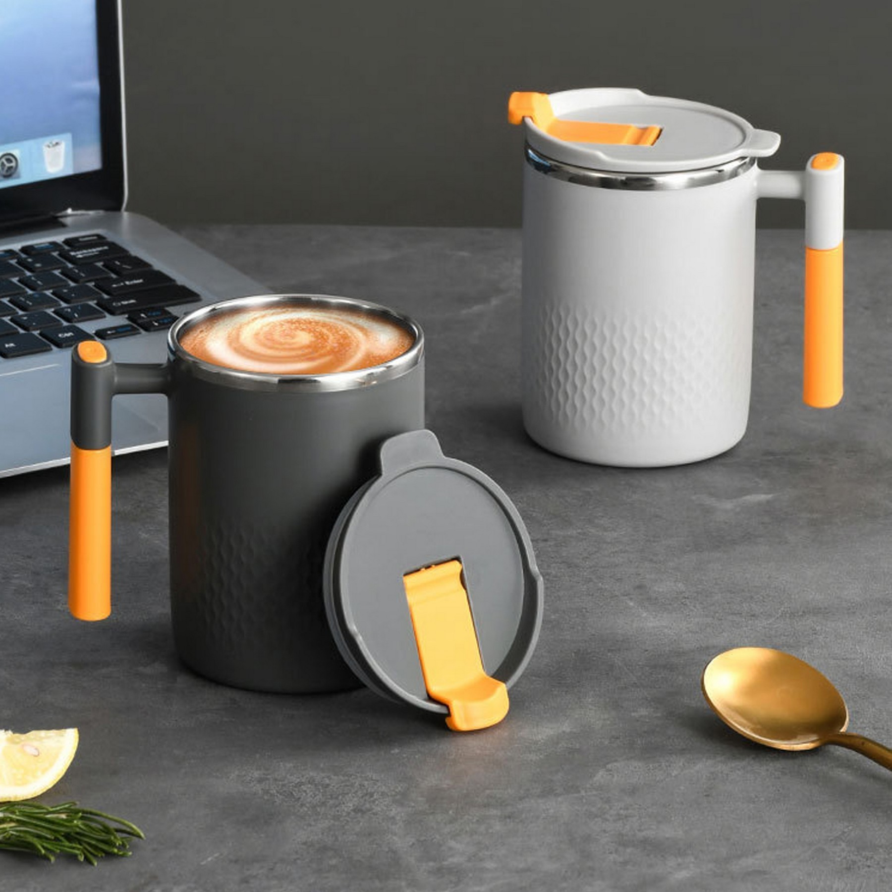 15 Oz Insulated Stainless Steel Travel Mug With Lid