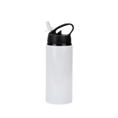 20 Oz Aluminum Sports Water Bottle With Straw