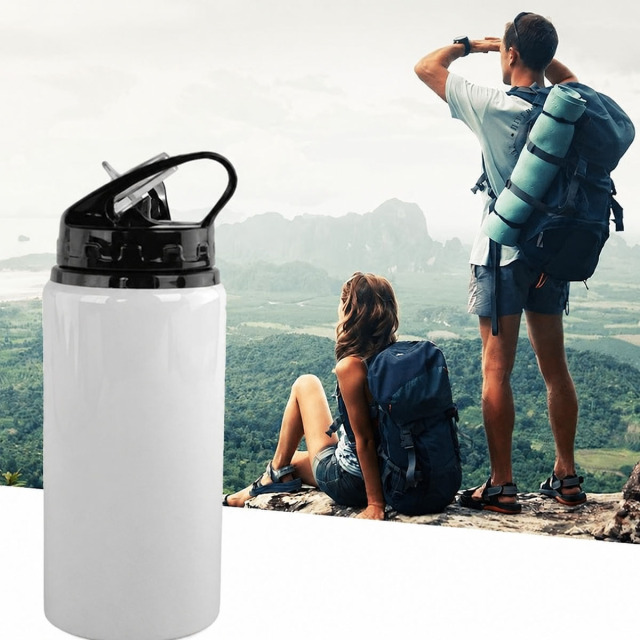 20 Oz Aluminum Sports Water Bottle With Straw