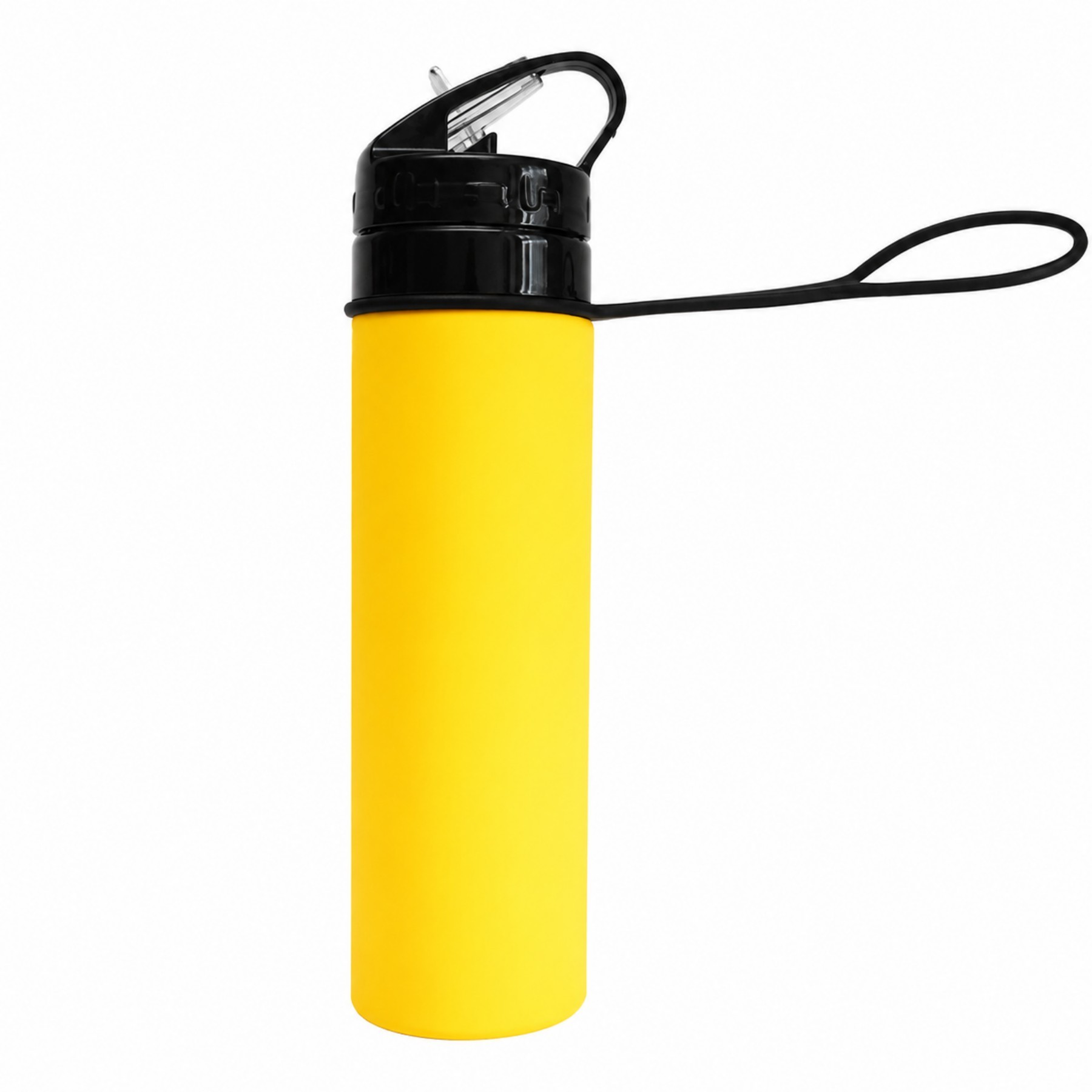 20 oz Collapsible Silicone Straw Bottle with Carabiner