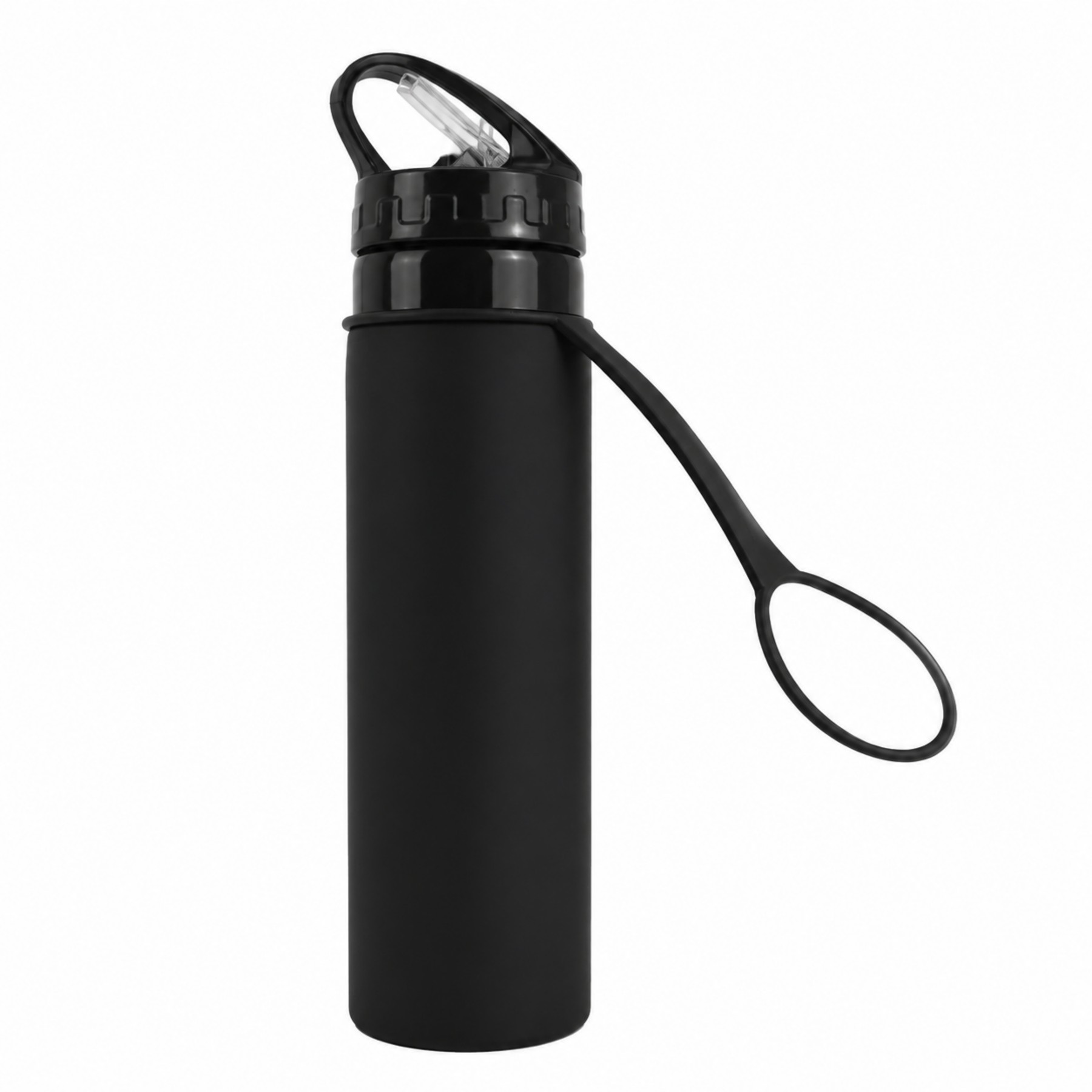 20 oz Collapsible Silicone Straw Bottle with Carabiner