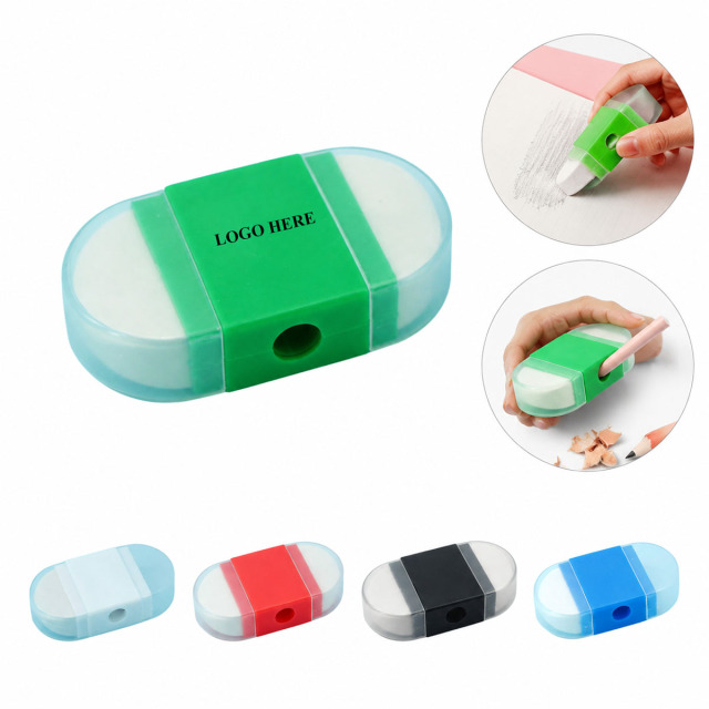 2 In 1 Pencil Sharpener With Eraser